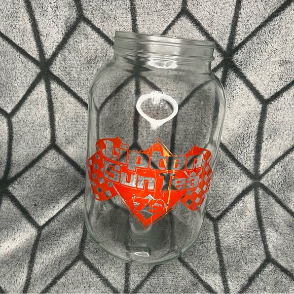 Vintage Lipton Sun Tea 79 Nascar Racing Flags Glass Jug - Picture 2 of 9